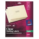 Avery 5314 Self-adhesive address labels for copiers, clear, 1 x 2-13/16, 660 labels/pack