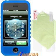 Clear Blue Protector Case With Screen Cover For Apple iPhone