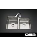 KOHLER K-3177-NA Undertone Large/Medium Undercounter Kitchen Sink