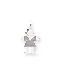 14k White Gold Kid Charm