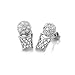Iced Out Silver Cubic Zirconia CZ Hand Set Basket Ball Hoop Stud Earrings