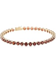 14k Gold Round Garnet Tennis Bracelet