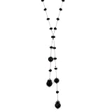 Hematite Tone Onyx Hues Dual Strand Drop Necklace