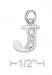 Sterling Silver CZ Alphabet Charm Letter J - 3/8 Inch
