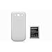 Samsung Original Akkublock mit Geh�user�ckseite EB-K1G6UWUGSTD (kompatibel mit Galaxy S3 / S3 LTE) in marble-white