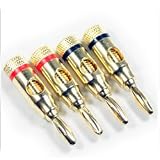 Banana Plugs - Set of 4 - 24 carat gold plated (4mm)