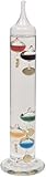 Galileo 14 inch Glass Thermometer with 5 Multi Colored Spheres in Fahrenheit and with Gold Tags