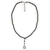 14k Gold Filled Smoky Quartz, Rose Quartz and Freshwater Cultured Pink Pearl-Accent Necklace, 16-18