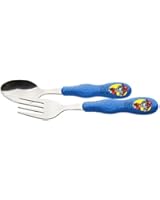 Zak! Designs Easy Grip Flatware, Children's Spoon and Fork with Paw Patrol Graphics, BPA-free Plastic and Stainless Steel
