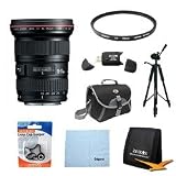 Canon EF 16-35mm f/2.8L II USM Ultra Wide Angle Zoom Lens w/ 82mm Multicoated UV Protective Filter, Deluxe Bag, Lens Cap Keeper, Microfiber Cleaning Cloth, Memory Card Wallet, USB 2.0 Card Reader, Professional Tripod