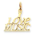 Buy 14k I Love Music Charm by JewelryWeb