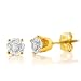 14K Yellow Gold .75 Carat Diamond Stud Earrings