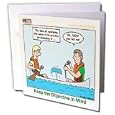 Rich Diesslins Funny KNOTS Scouting Cartoons - Keep the Objective in Mind - Canoeing - Greeting Cards-12 Greeting Cards with envelopes