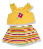 Yellow Top with Stripe Skirt fits Most 14" - 18" Stuffed Animals and Dolls