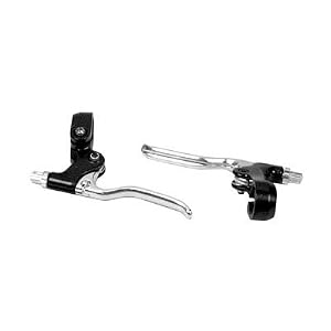 Inline Alloy Mountain Bike 3 Finger Brake Lever V-Type Pair Black/Silver