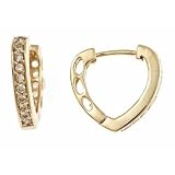 14k Yellow Gold Diamond Huggie Hoop Children Earrings (1/3Cttw, SI Clarity, H Color)