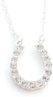 Horseshoe Clear Crystals Silver Chain Fashion Necklace Jewelry