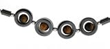 Hematite Necklace 16-18 Inches in Length - Tiger Eye in 4 Circles