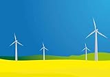 Wind Turbines in Canola Field - 60"W x 42"H - Peel and Stick Wall Decal by Wallmonkeys