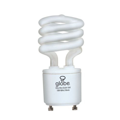 Globe Electric 0112201 13-Watt Ultra-Mini Compact Fluorescent Light Bulb, GU24 Base, Soft White