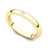 18k Yellow Gold Bezel set Diamond Wedding Band Ring (G-H/SI, 0.03 ct.)