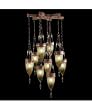 Fine Art Lamps 611040-4 Scheherazade 9 Light Single Tier Chandelier in Aged Dark Bronze with Sunset Red glass
