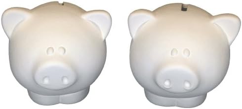 Ceramic Bisque - Ready to Paint - LiL' Piggy Banks - 2 Pack - Bank Stoppers included