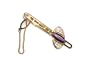 GOLD Colored Tie Clip Bar Purple Tiger Eye DIAMOND like stones Clasp