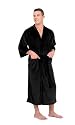 Canyon Rose Cloud 9 Plush Microfiber Men's Spa Robe, Medium/Large, Black Sea