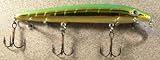 JLVLures JLV Shallow Suspending Minnow Green Gold : Husky Stickbait Lures Saltwater Freshwater Jerk Bass Smallmouth Steelhead Pike Muskie Salmon Trout Snook Striper Perch Whiper Snook Speckled Trevally, Mid- Depth Trolling Casting Hook Treble
