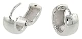 High Polished Sterling Silver Huggies Earrings Round Shape (1/2X1/4) (15mmx7mm)