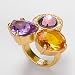 AUTHENTIC COACH DAPHNE 3 STONE CLUSTER GOLD RING 94564