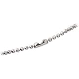 Dog Tag Chain Necklace Classic Bead 2.3MM Stainless Steel 38" Adjustable