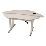 AD-AS Adjustable Height Bi-Level Corner Computer Workstation Hand Crank Adjustment