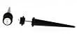 Acrylic Fake Taper with Clear Crystal - Black - 6mm - Sold as a Pair