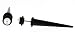Acrylic Fake Taper with Clear Crystal - Black - 6mm - Sold as a Pair
