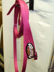WEAVER BRIGHT PINK NYLON HORSE TACK SPLIT REINS