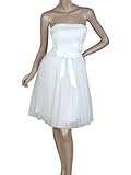 Ever Pretty Strapless Stunning Beads Padded Bow Short Wedding Dresses 03194, Size 10, White