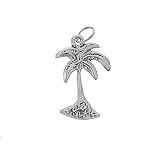 Sterling Silver Charm Exotic Hawaii Palm Tree 20mm