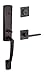 Baldwin DCMIAXSQULCSR112 Reserve Double Cylinder Handleset Miami x Square with Contemporary Square Rose, Aged Bronze Finish, Left Hand