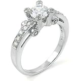 Sterling Silver Cubic Zirconia Engagement CZ Ring - size 5