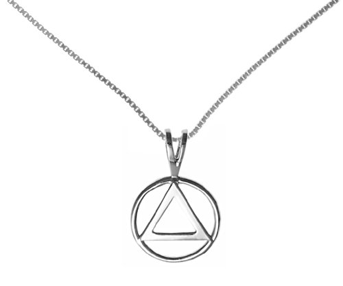 Alcoholics Anonymous AA Jewelry, #1201 Set of AA Pendant #01 with Medium Box Chain #212, Chain Available in 3 Sizes, $36-$42 (24 Inches)