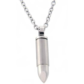 Stainless Steel Bullet Men's Pendant Necklace