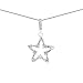 Sterling Silver White CZ Star Pendant on 16in Chain Necklace