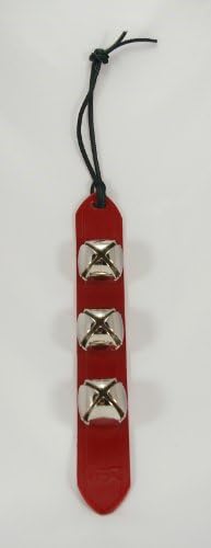 New 3 Silver Bell Red Leather Jingle Sleigh Bell Door Decoration