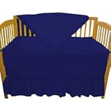 Solid Color Royal Blue Portable Crib bedding