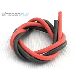 12 AWG Multi Stranded Silicone Wire 2 feet Red and 2 feet Black by Battery Chargers