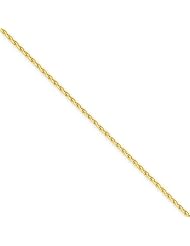 14k Yellow Gold 8in 1.5mm Parisian Wheat Chain. Metal Wt- 2.43g