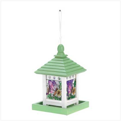 Butterfly Stained Glass Wooden Gazebo Wood Bird Feeder 31rjvirOYcL Butterfly Stained Glass Wooden Gazebo Wood Bird Feeder
