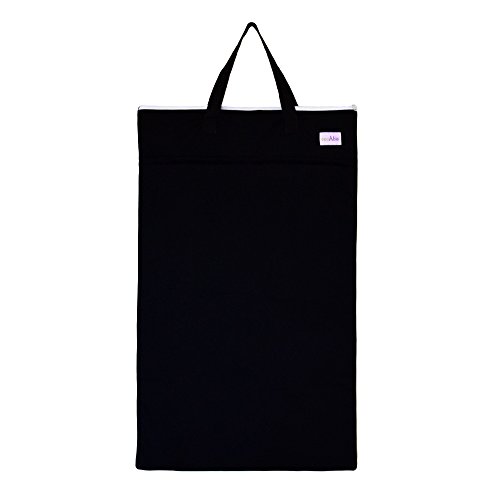 Large Hanging Wet Dry Bag for Baby Cloth Diapers or Laundry (Black)